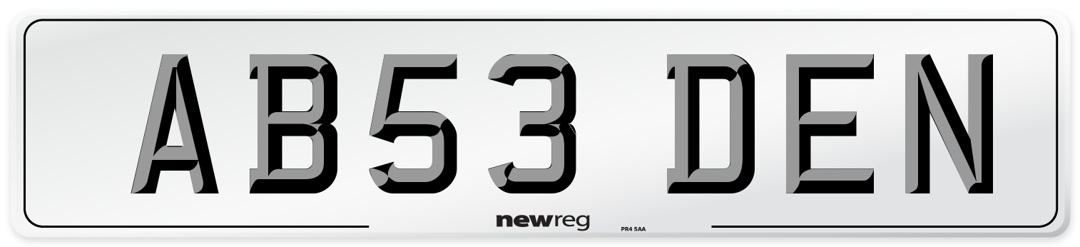 AB53 DEN Number Plate from New Reg